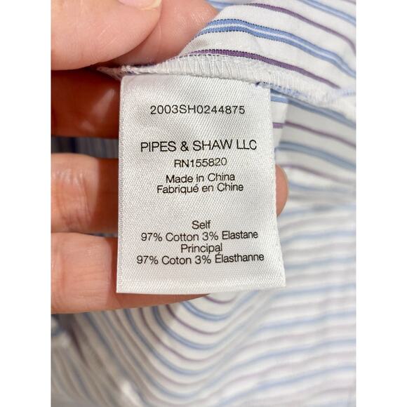 Veronica Beard Emert Striped Flutter Sleeve Ruffle Trim Blouse Top Blue/White 0 - Picture 5 of 5